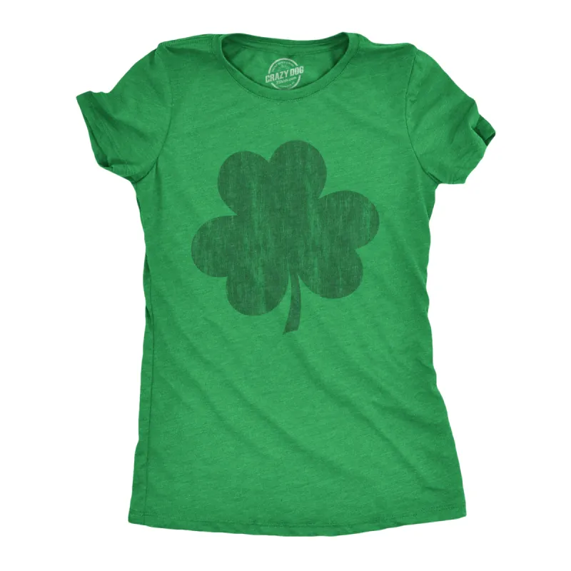 Distressed Clover Women's T Shirt sold by Crazy Dog T-Shirts