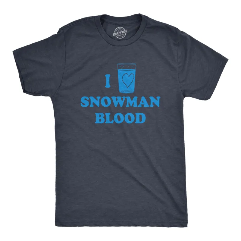I Love Snowman Blood Men's T Shirt sold by Crazy Dog T-Shirts