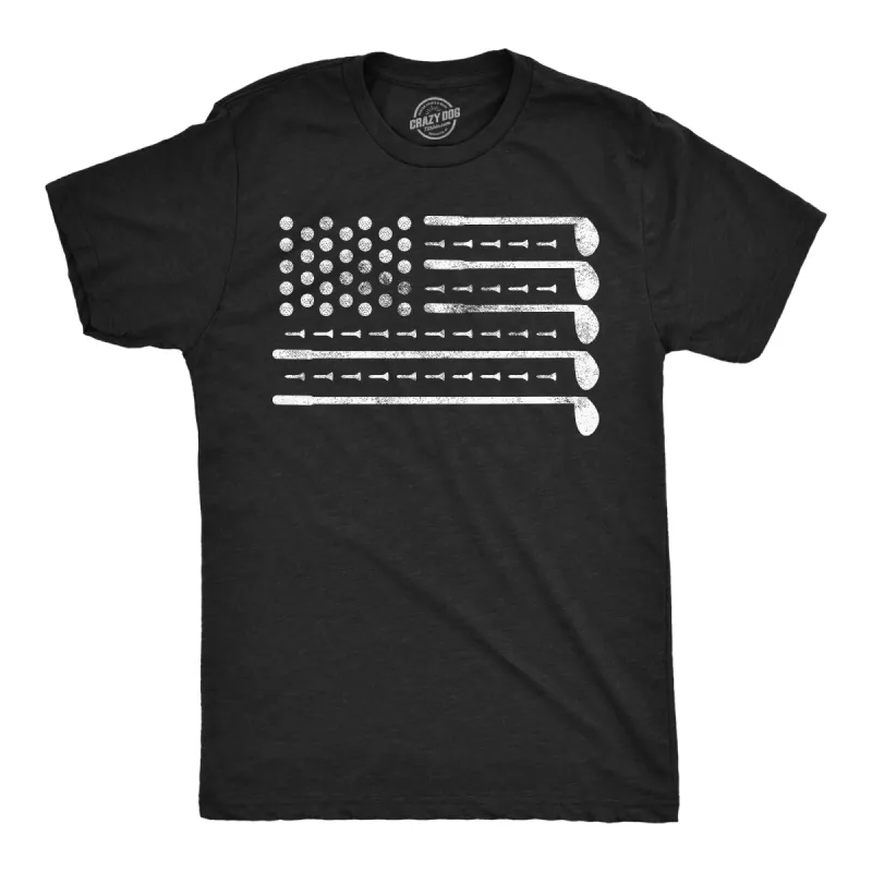 Golf American Flag Men's T Shirt sold by Crazy Dog T-Shirts