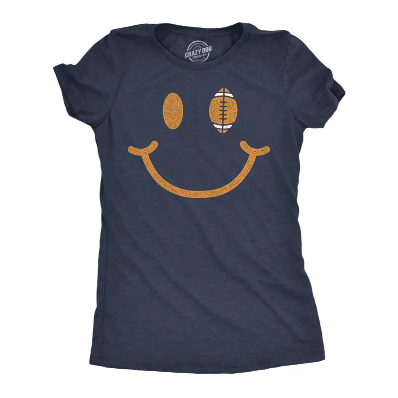 Football Smiling Face Women's T Shirt sold by Crazy Dog T-Shirts