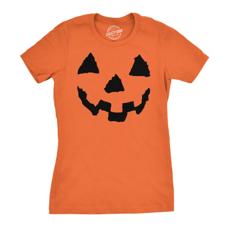 Pumpkin Face Women's T Shirt sold by Crazy Dog T-Shirts