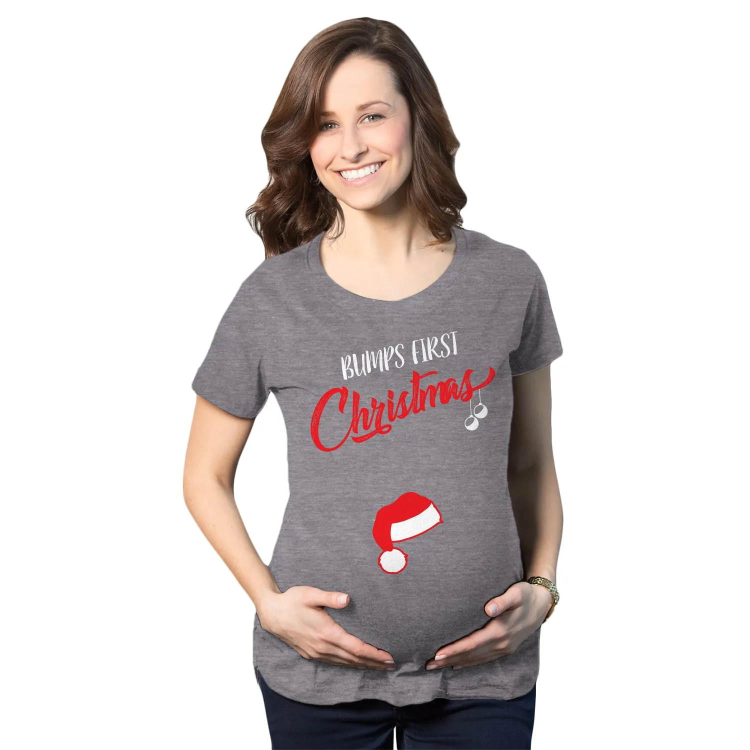 Bump's First Christmas Maternity T Shirt sold by Crazy Dog T-Shirts product image thumbnail 4