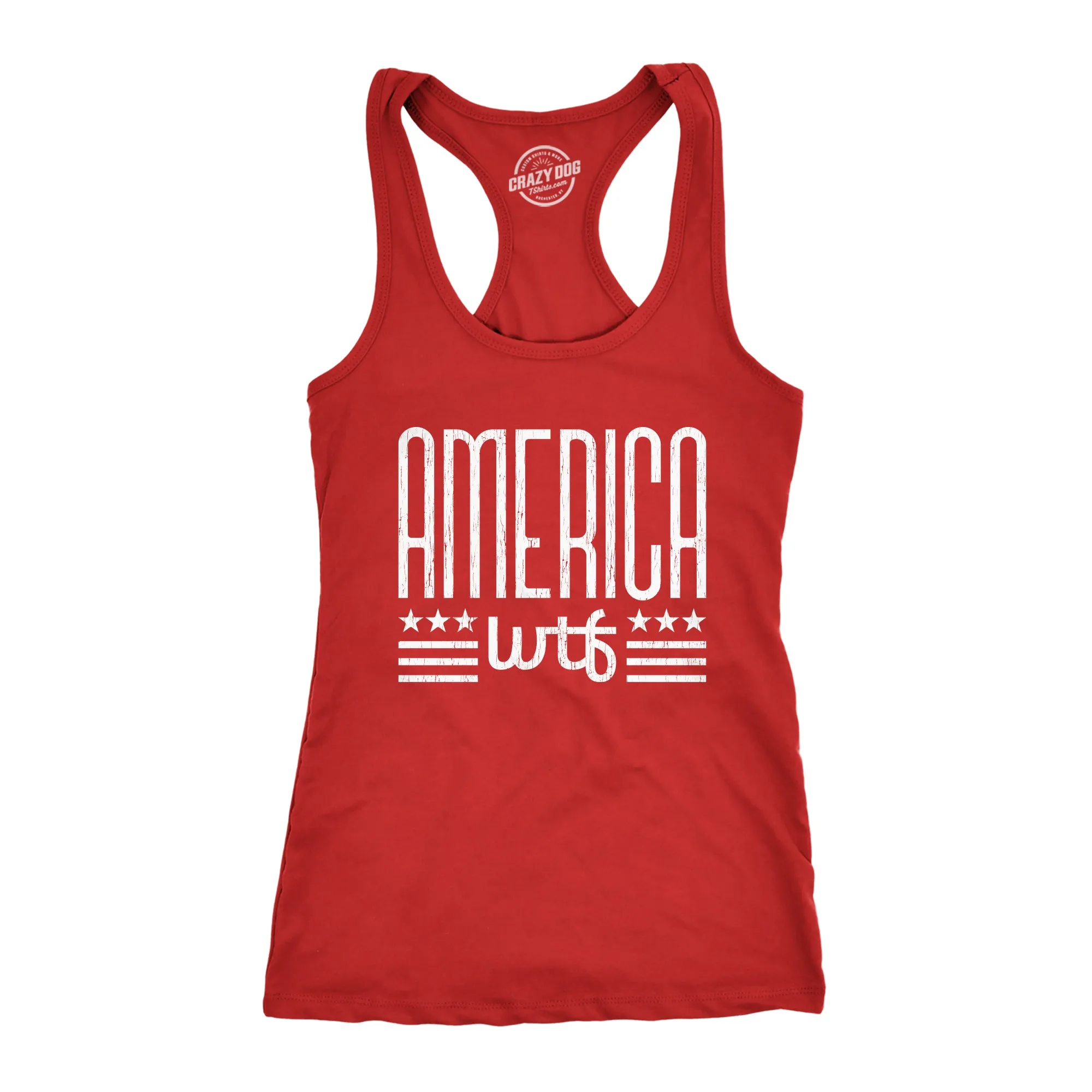 America WTF Women's Tank Top sold by Crazy Dog T-Shirts product image thumbnail 2