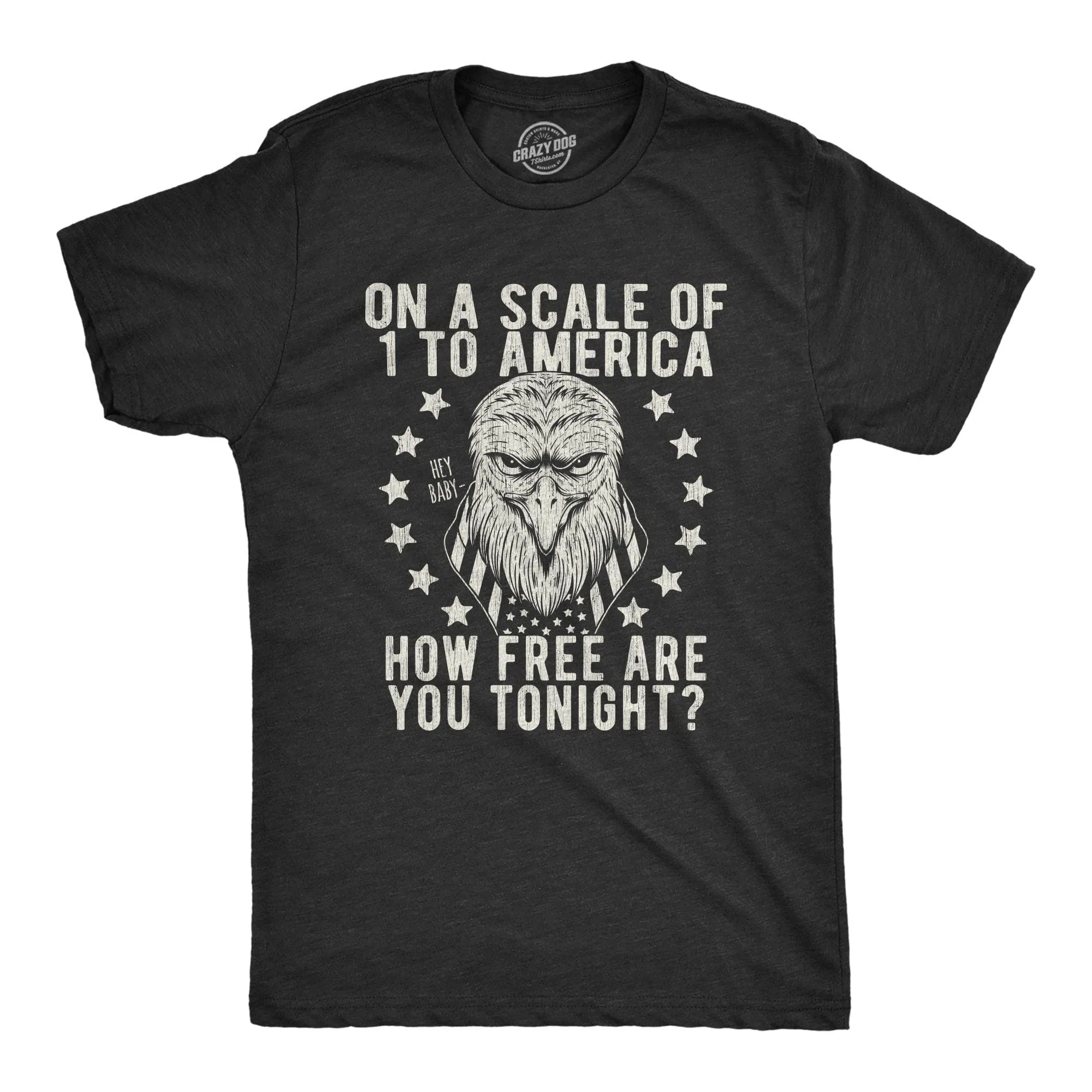On A Scale Of 1 To America How Free Are You Men's T Shirt sold by Crazy Dog T-Shirts