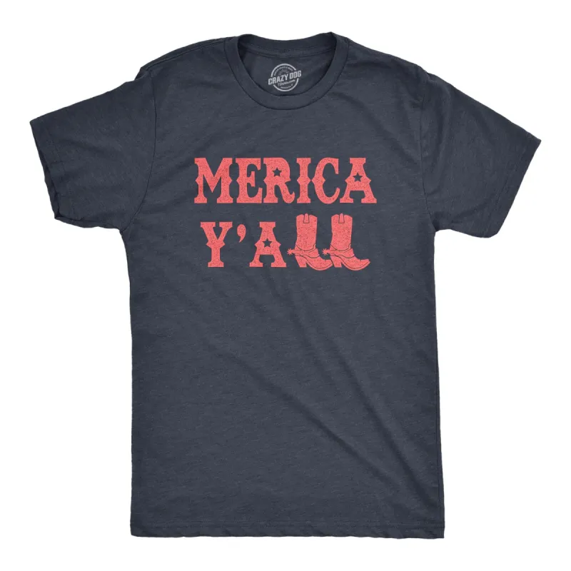 Merica Yall Men's T Shirt sold by Crazy Dog T-Shirts