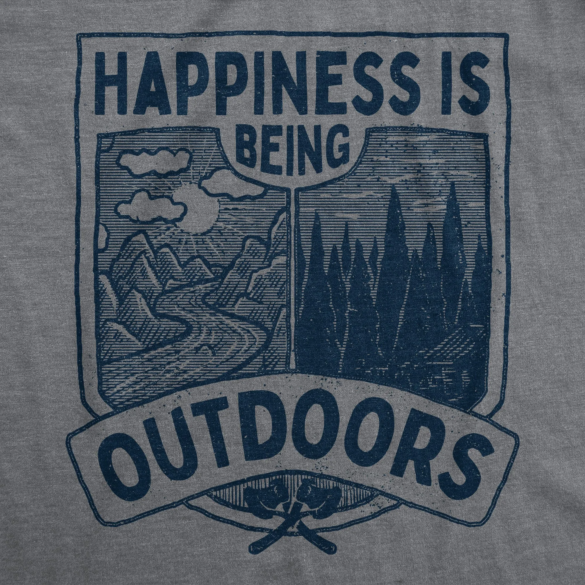 Hapiness Is Being Outdoors Men's T Shirt sold by Crazy Dog T-Shirts product image thumbnail 2