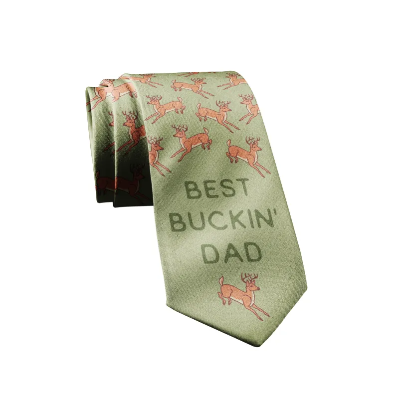 Best Buckin Dad Neck Tie Tie sold by Crazy Dog T-Shirts
