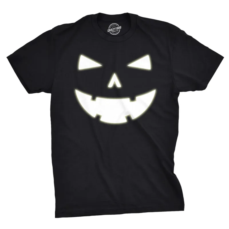 Happy Tooth Glowing Pumpkin Face Men's T Shirt sold by Crazy Dog T-Shirts