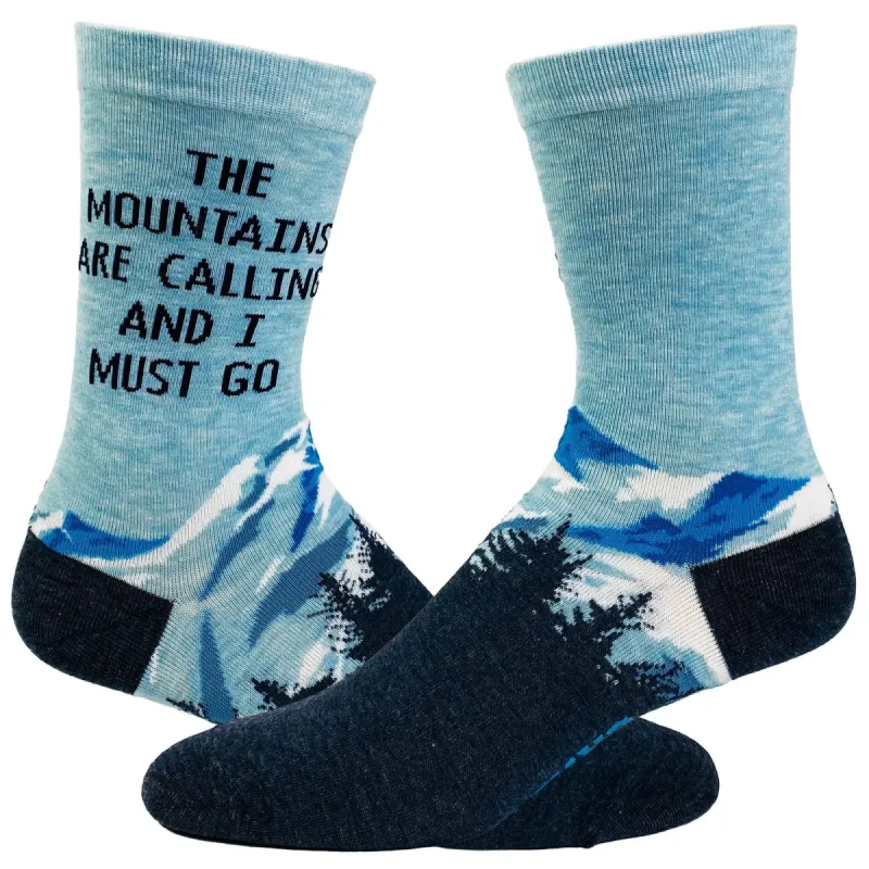 Men's The Mountains Are Calling And I Must Go Socks sold by Crazy Dog T-Shirts
