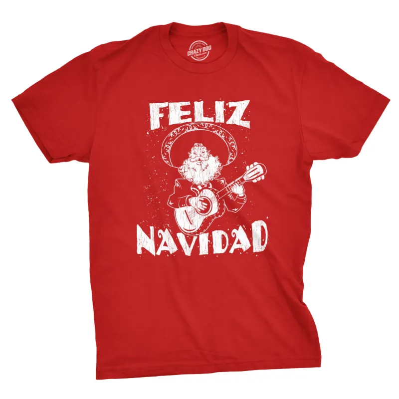 Feliz Navidad Men's T Shirt sold by Crazy Dog T-Shirts
