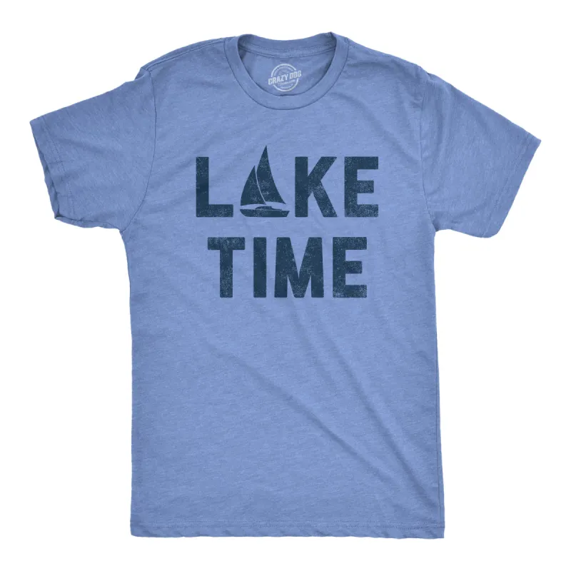 Lake Time Men's T Shirt sold by Crazy Dog T-Shirts