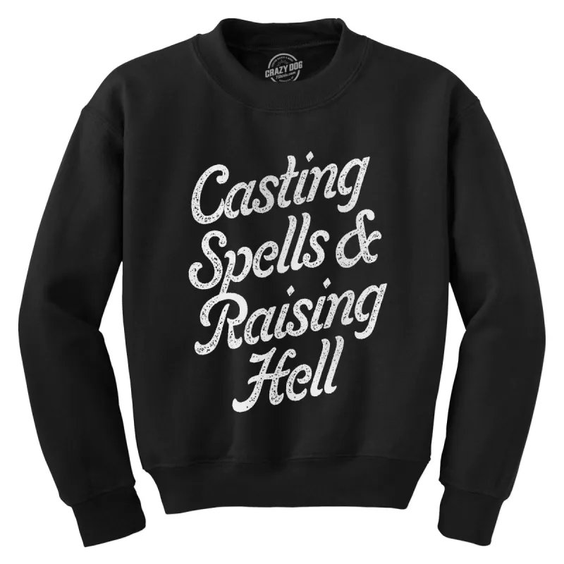 Casting Spells And Raising Hell Crew Neck Sweatshirt sold by Crazy Dog T-Shirts