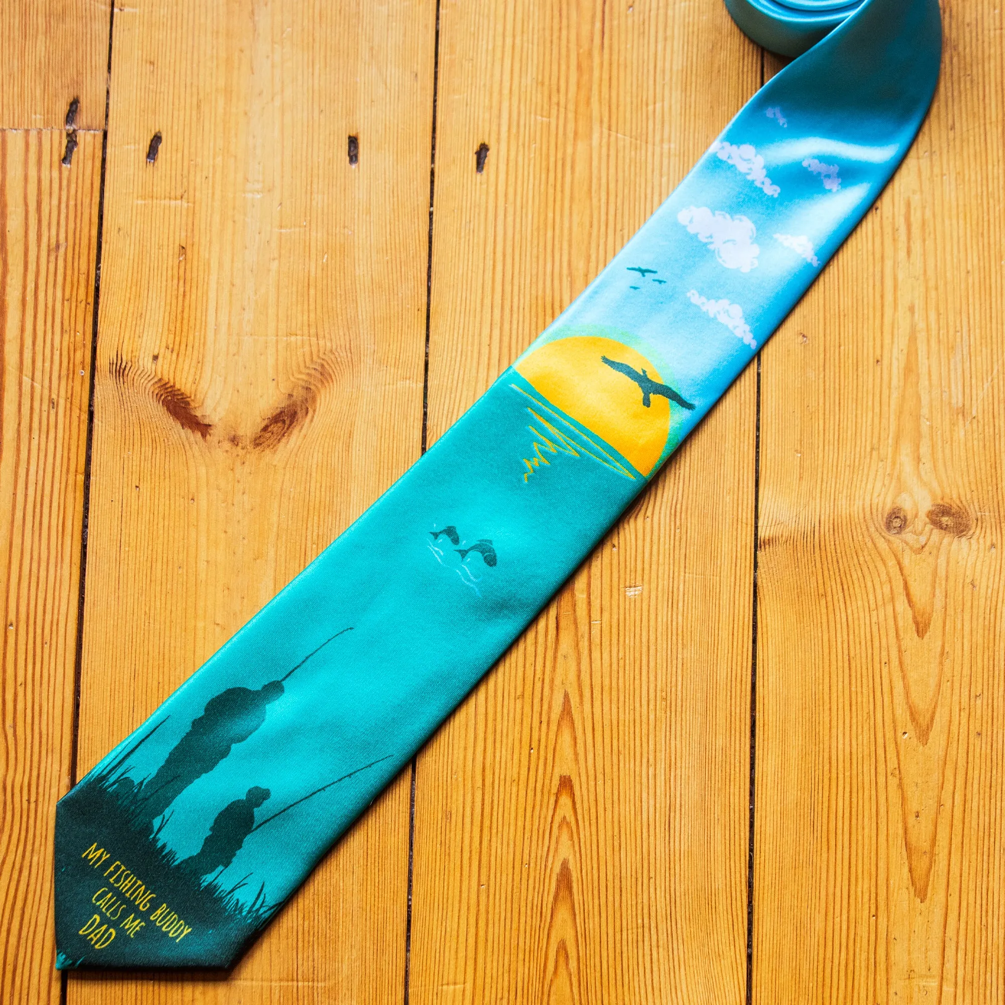 My Fishing Buddy Calls Me Dad Neck Tie Tie sold by Crazy Dog T-Shirts product image thumbnail 2