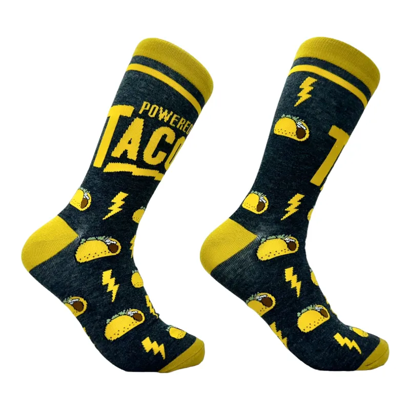Men's Powered By Tacos Socks sold by Crazy Dog T-Shirts