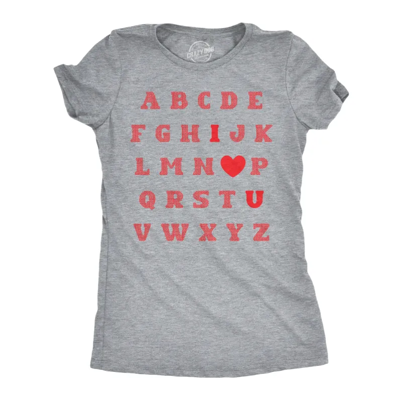 Valentine Alphabet Women's T Shirt sold by Crazy Dog T-Shirts