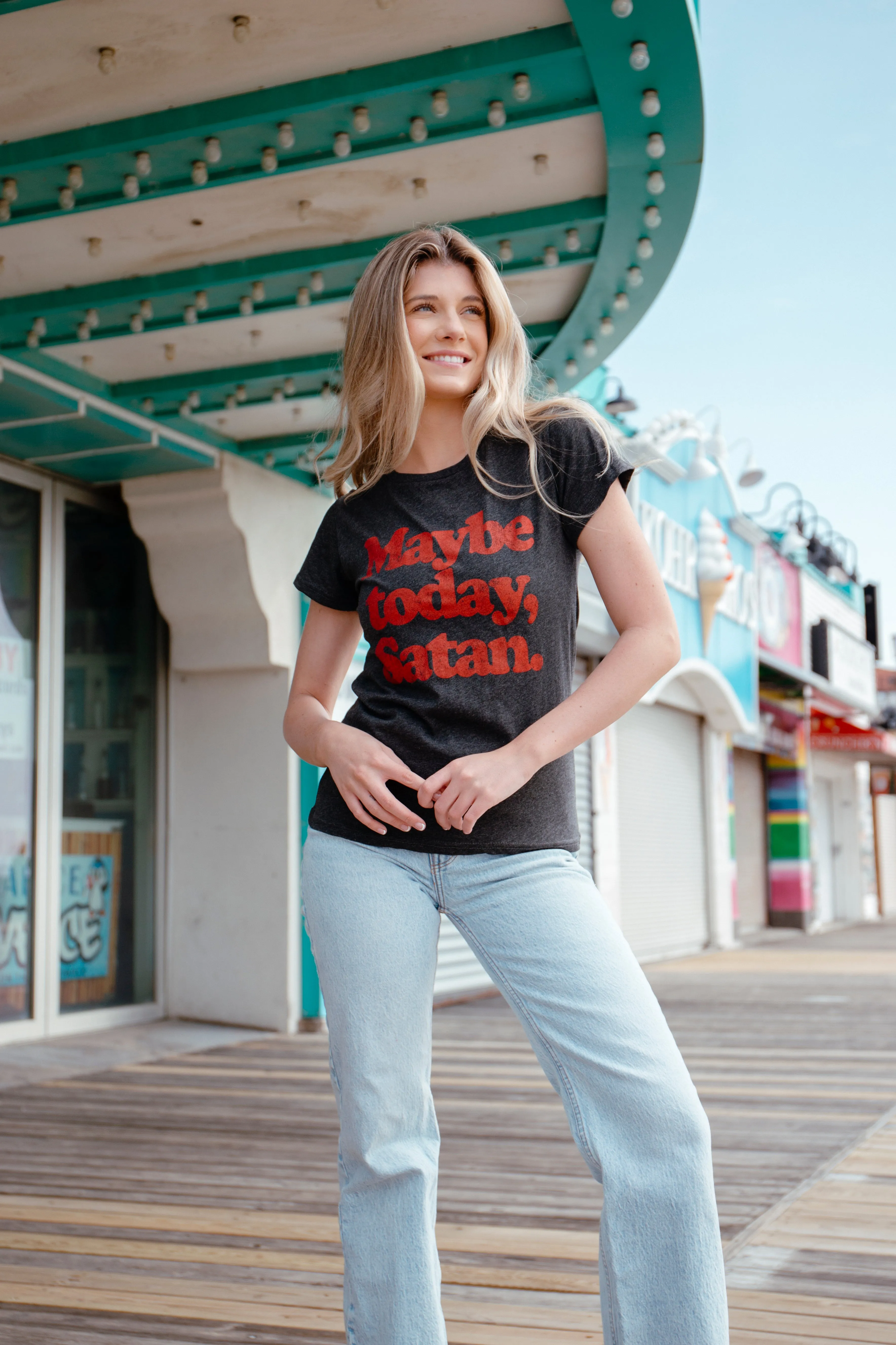 Maybe Today Satan Women's T Shirt sold by Crazy Dog T-Shirts product image thumbnail 3