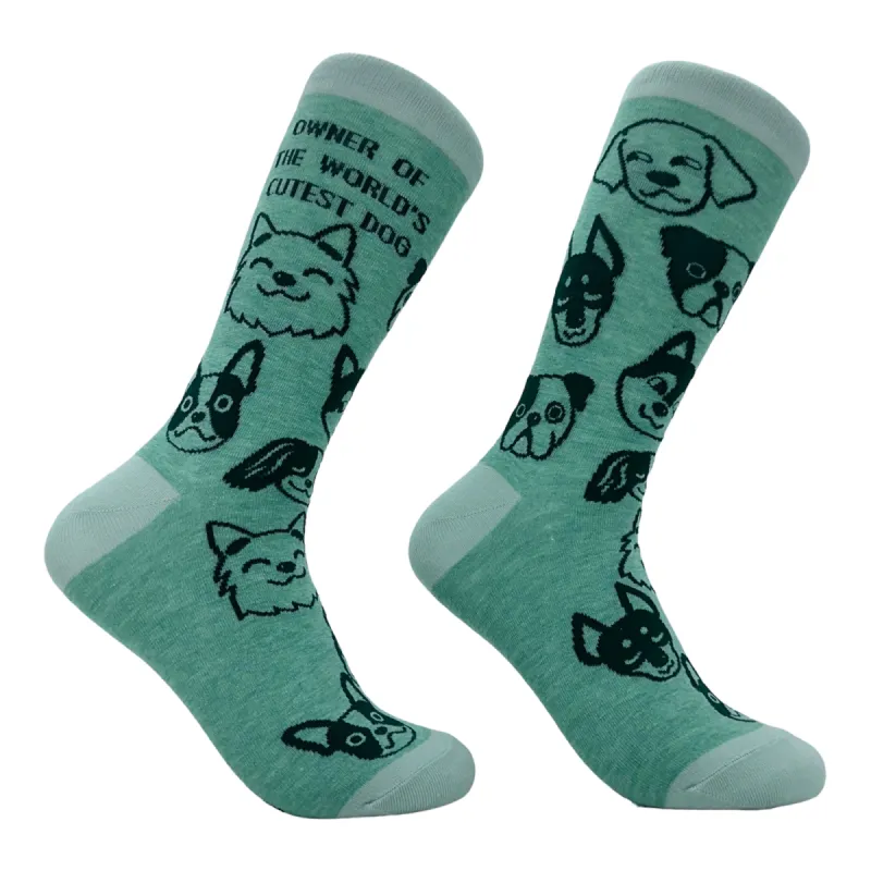 Women's Owner Of The Worlds Cutest Dog Socks sold by Crazy Dog T-Shirts