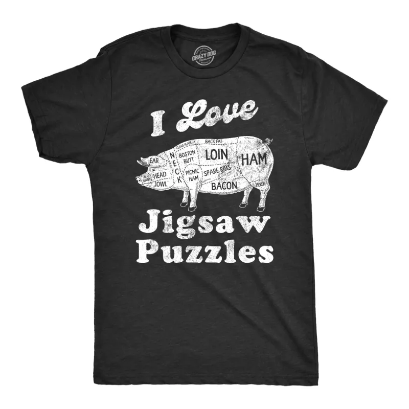 I Love Jigsaw Puzzles Men's T Shirt sold by Crazy Dog T-Shirts