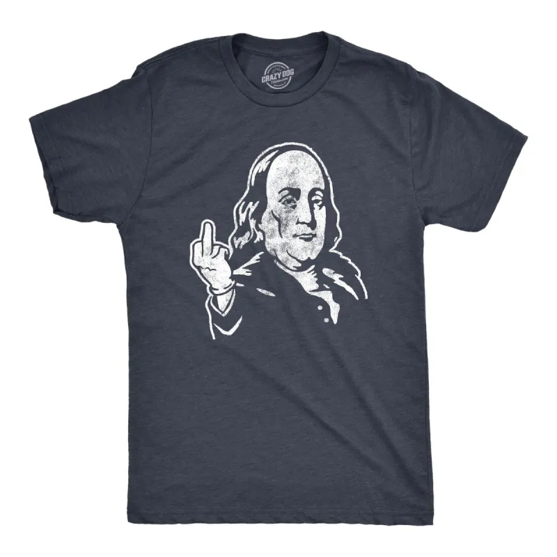Benjamin Franklin Middle Finger Men's T Shirt sold by Crazy Dog T-Shirts
