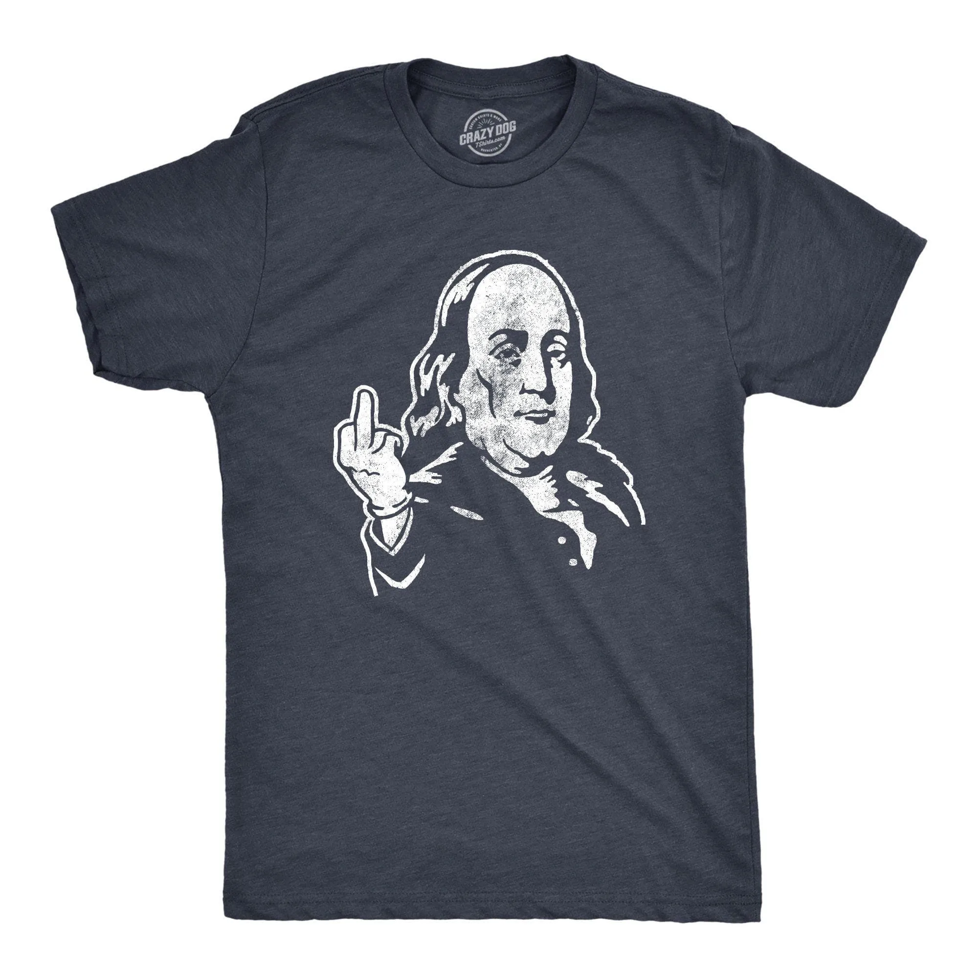 Benjamin Franklin Middle Finger Men's T Shirt sold by Crazy Dog T-Shirts