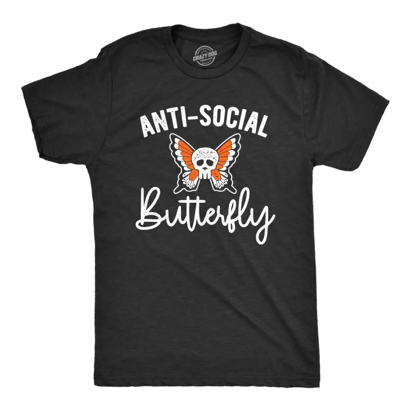 Anti Social Butterfly Men's T Shirt sold by Crazy Dog T-Shirts