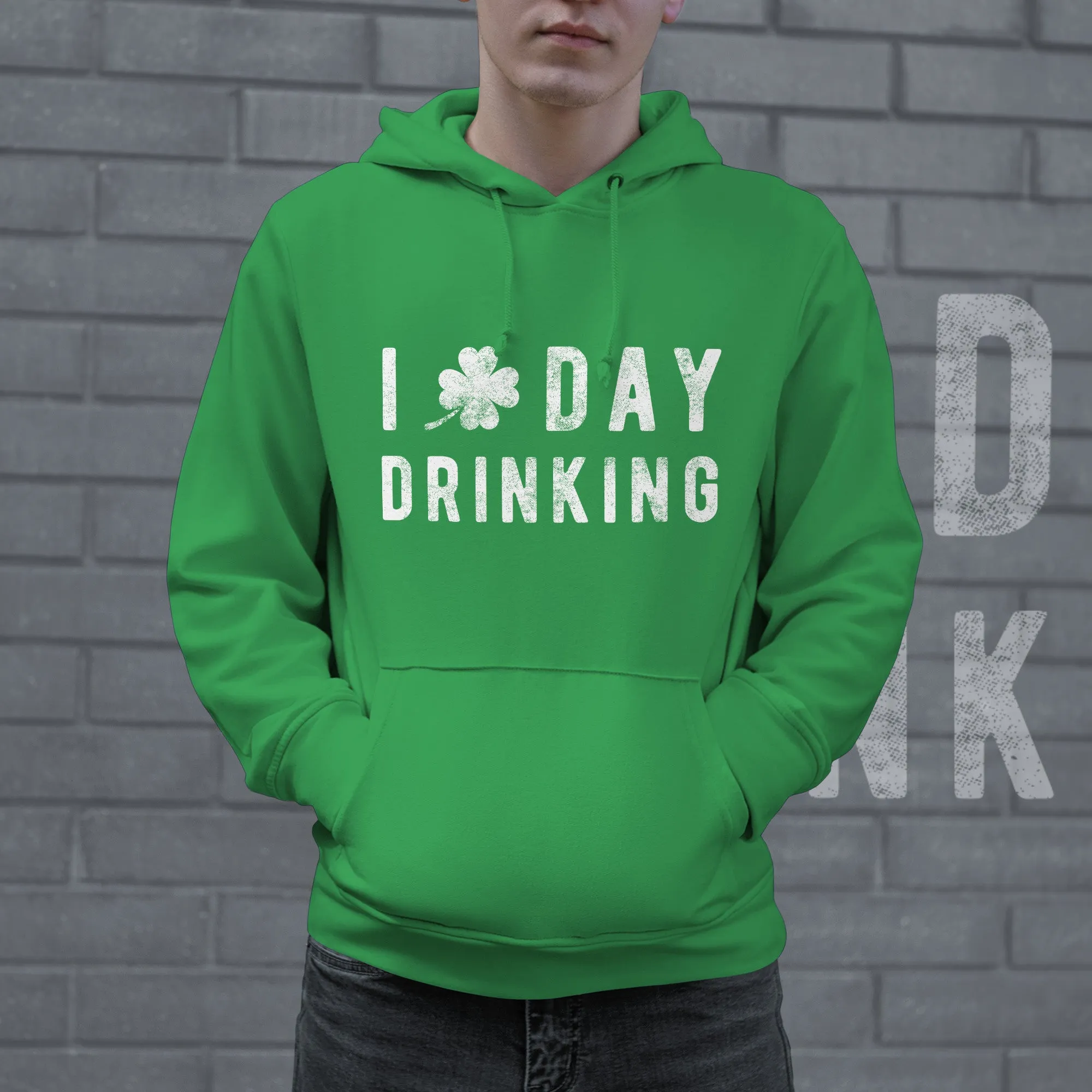 I Clover Day Drinking Hoodie sold by Crazy Dog T-Shirts product image thumbnail 2