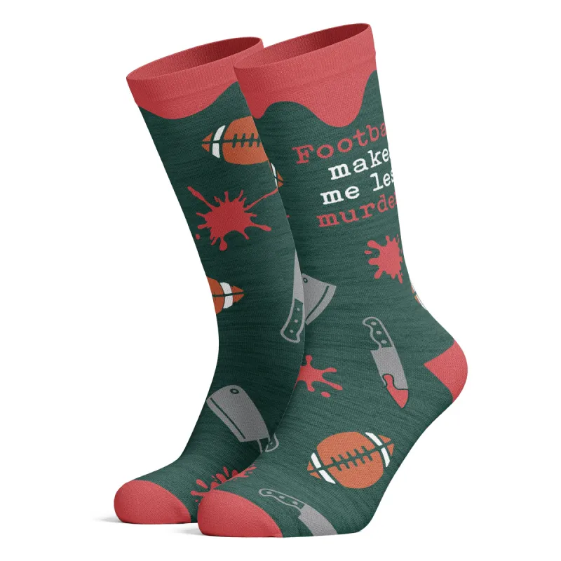 Men's Fishing Makes Me Less Murdery Socks sold by Crazy Dog T-Shirts