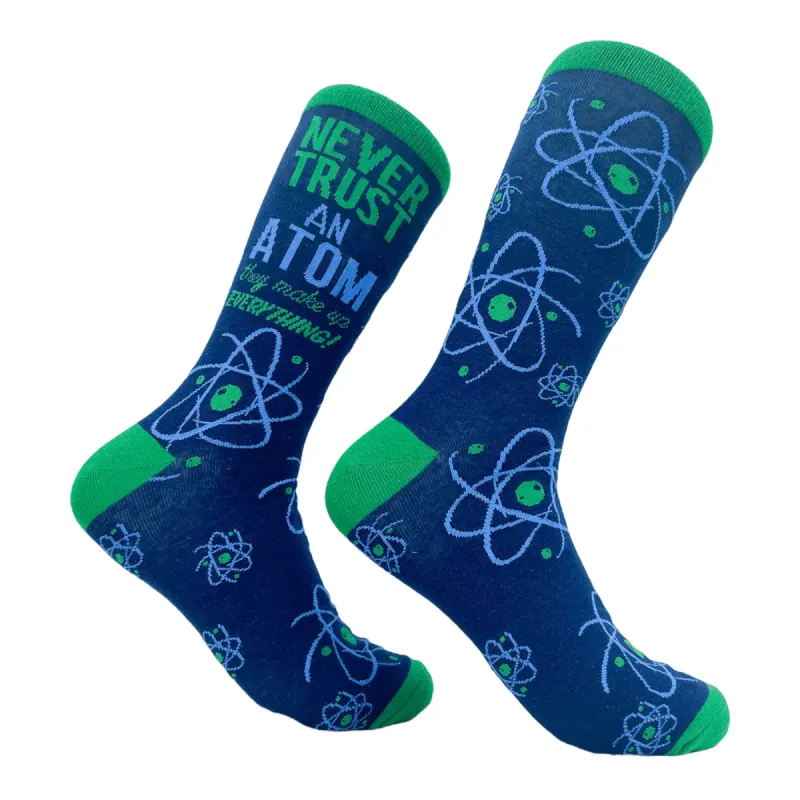 Men's Never Trust An Atom Socks sold by Crazy Dog T-Shirts