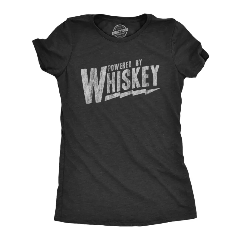 Powered By Whiskey Women's T Shirt sold by Crazy Dog T-Shirts