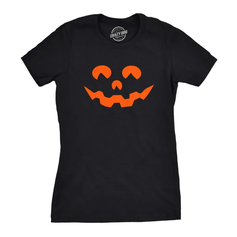 Cartoon Eyes Pumpkin Face Women's T Shirt sold by Crazy Dog T-Shirts