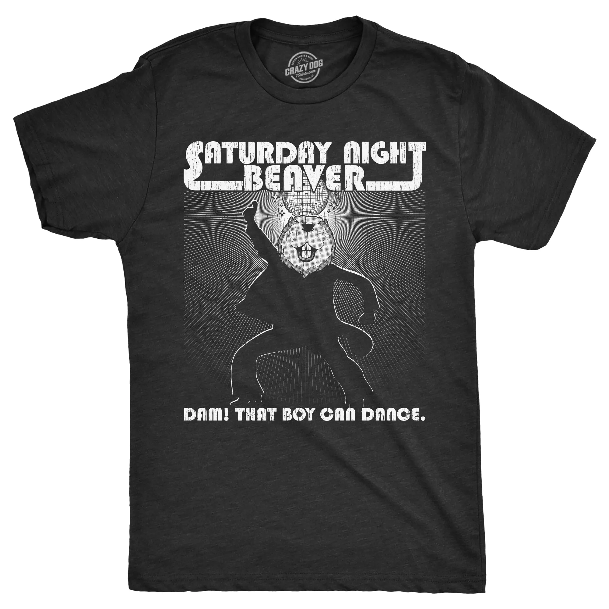 Saturday Night Beaver Men's T Shirt sold by Crazy Dog T-Shirts