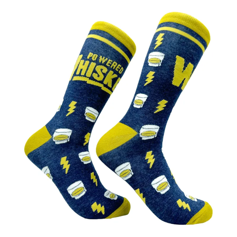 Men's Powered By Whiskey Socks sold by Crazy Dog T-Shirts