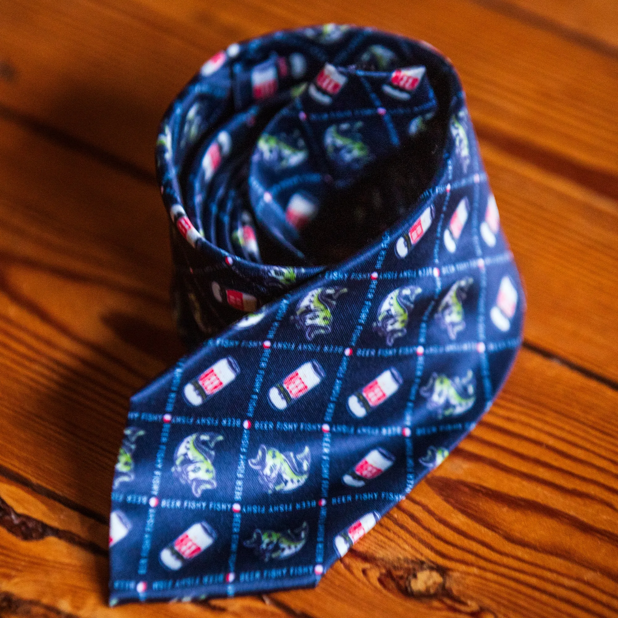 Beer Fishy Fishy Neck Tie Tie sold by Crazy Dog T-Shirts product image thumbnail 2