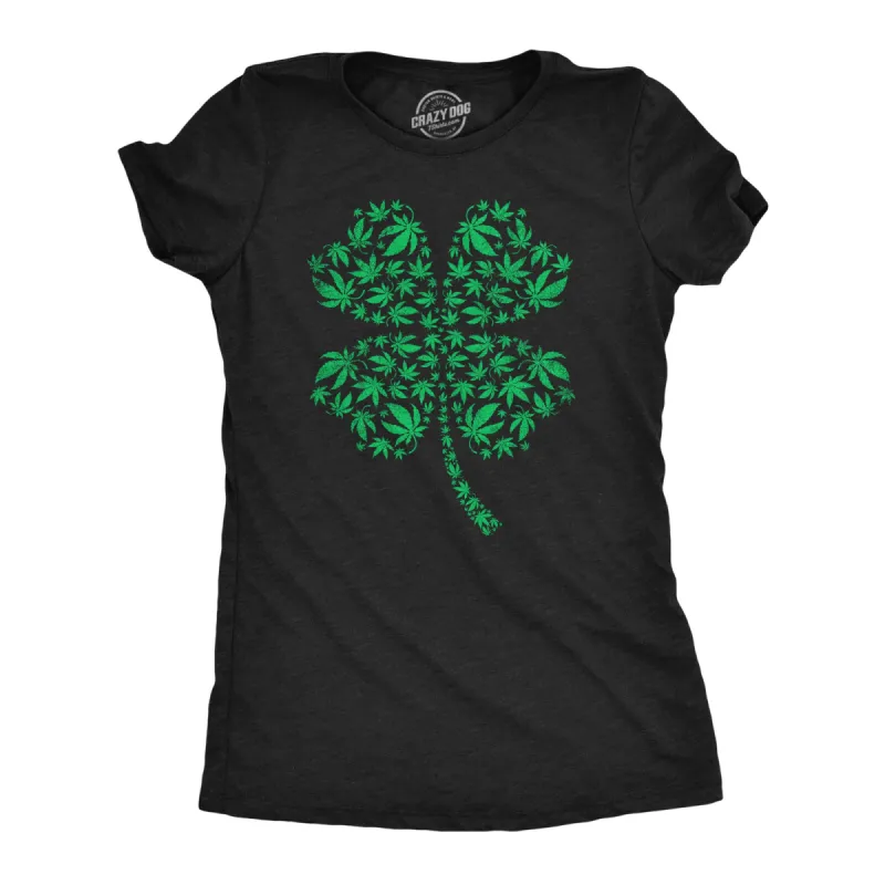 Clover Made Of Pot Leaves Women's T Shirt sold by Crazy Dog T-Shirts