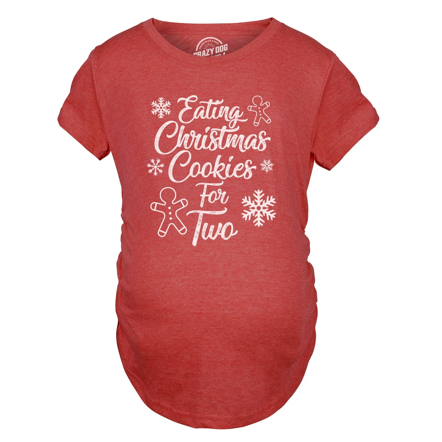 Eating Christmas Cookies For Two Maternity T Shirt sold by Crazy Dog T-Shirts product image thumbnail 3