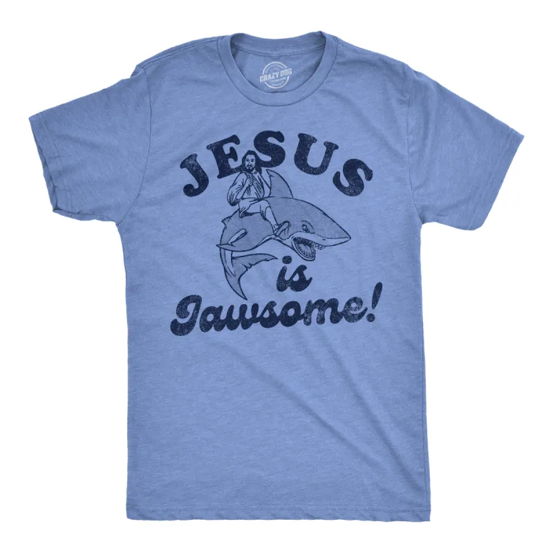Jesus Is Jawsome Men's T Shirt sold by Crazy Dog T-Shirts