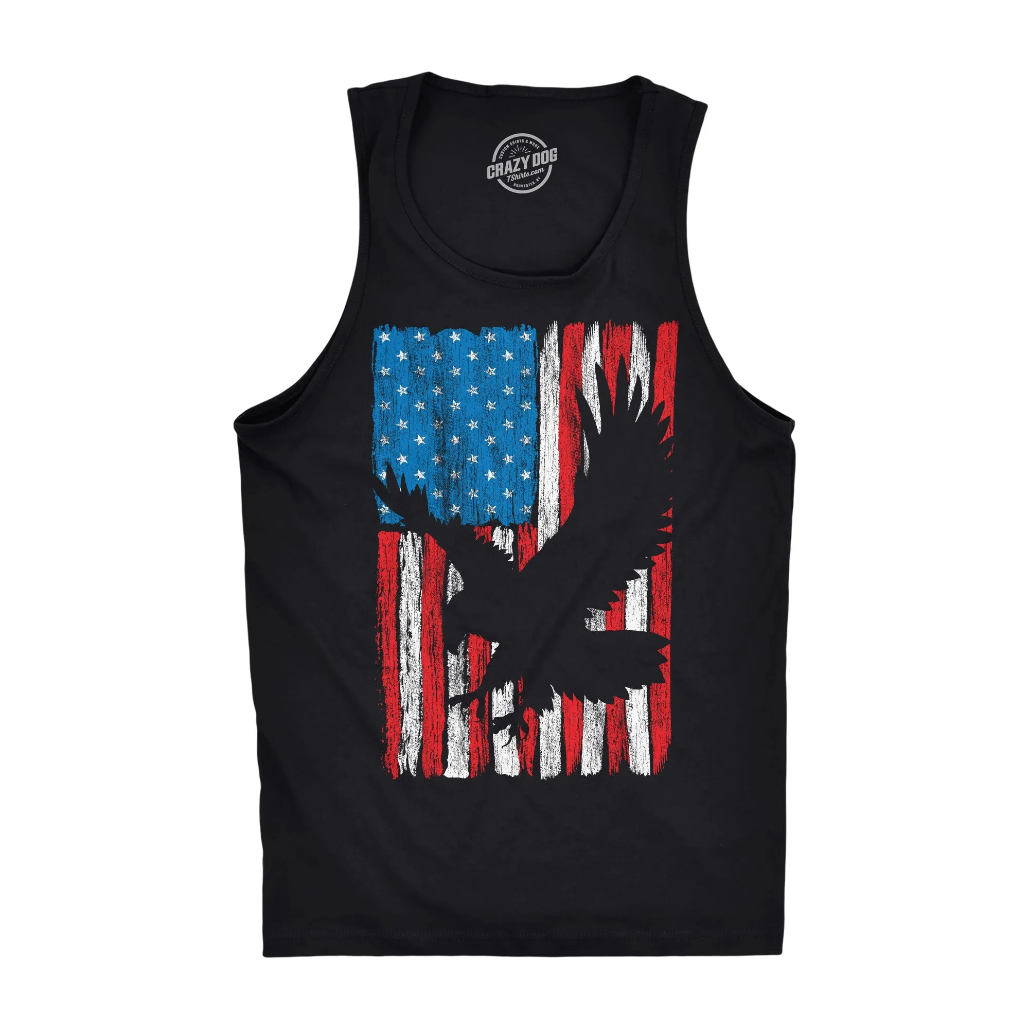 Eagle In Flag Men's Tank Top sold by Crazy Dog T-Shirts