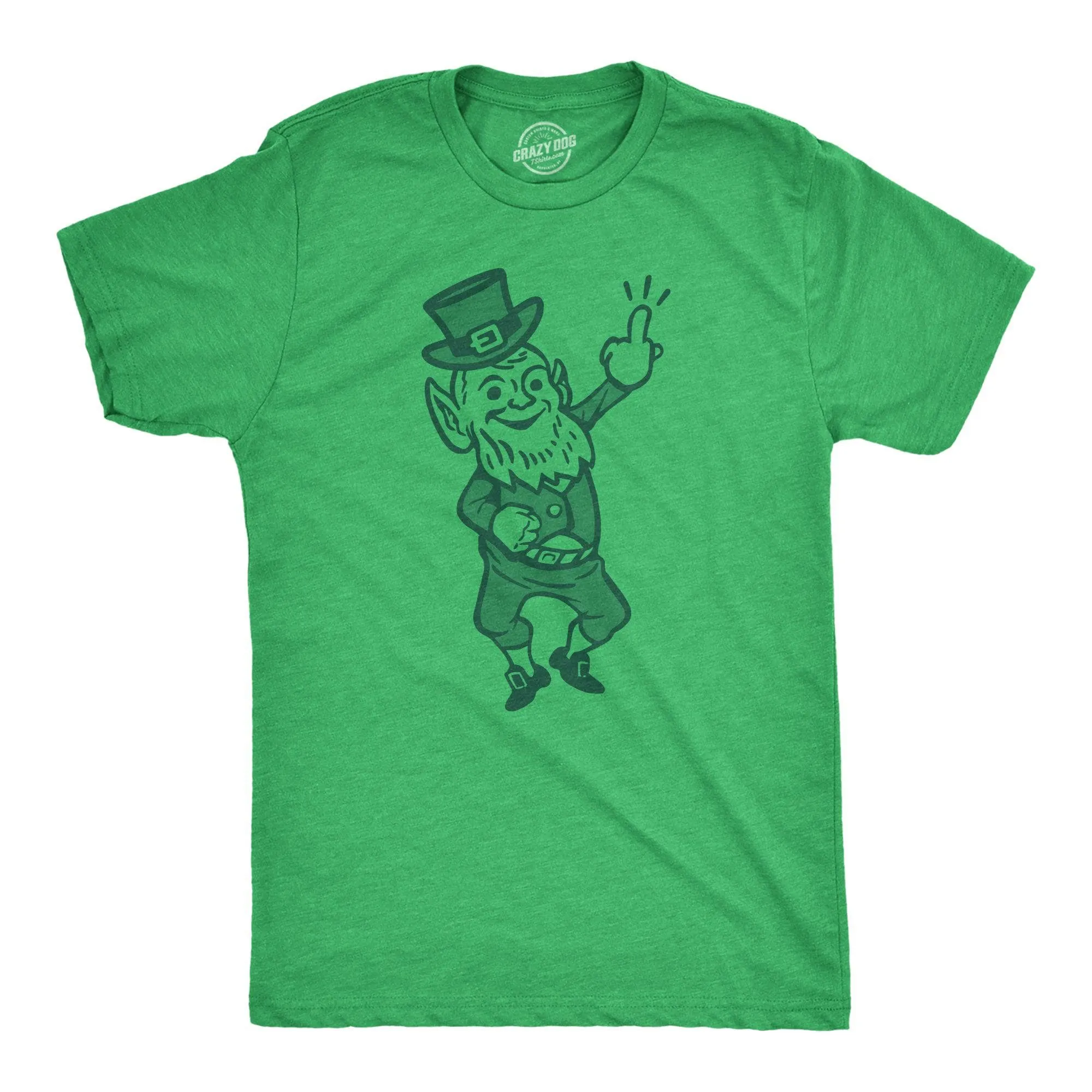 Leprechaun Middle Finger Men's T Shirt sold by Crazy Dog T-Shirts