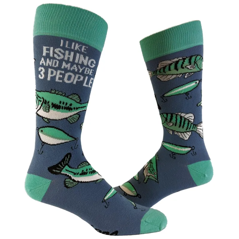 I Like Fishing And Maybe 3 People Socks sold by Crazy Dog T-Shirts