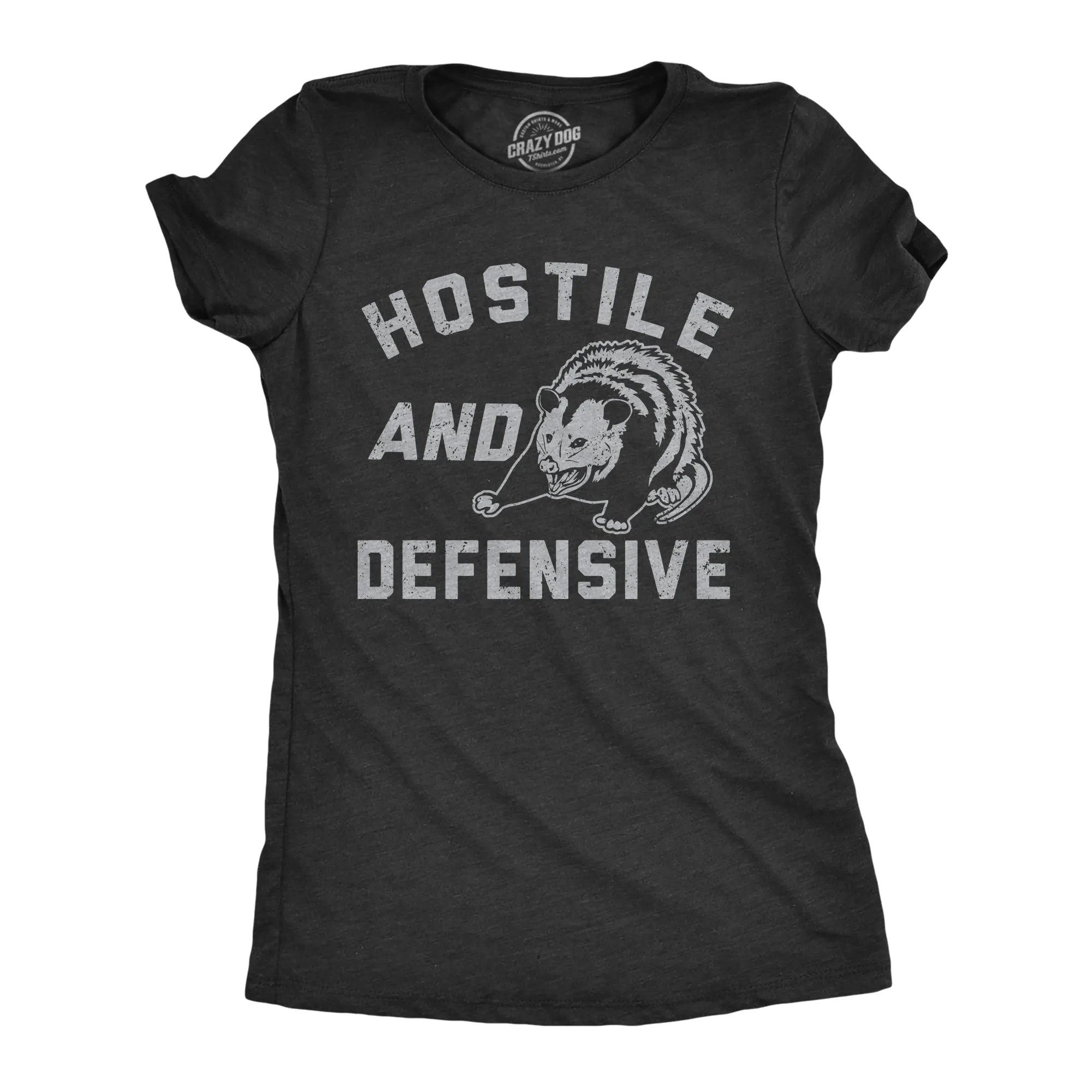 Hostile And Defensive Women's T Shirt sold by Crazy Dog T-Shirts