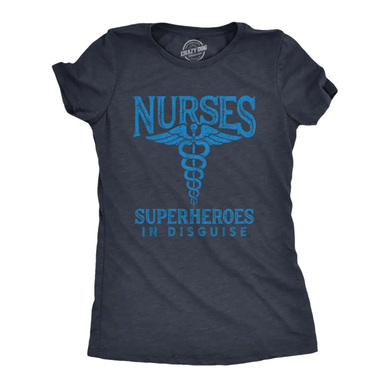 Nurses Superheroes In Disguise Women's T Shirt sold by Crazy Dog T-Shirts