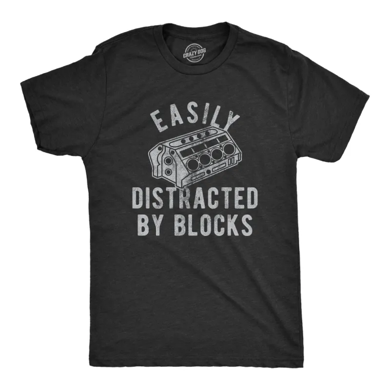 Easily Distracted By Blocks Men's T Shirt sold by Crazy Dog T-Shirts