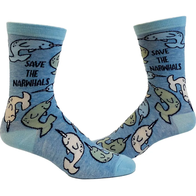Women's Save The Narwhals Socks sold by Crazy Dog T-Shirts
