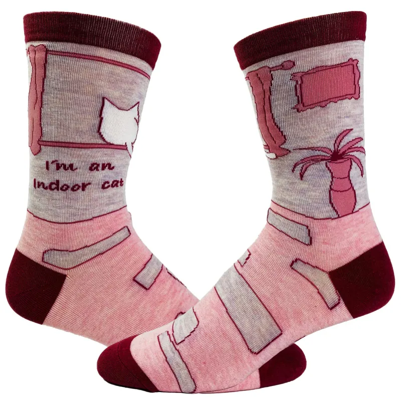 Women's I'm An Indoor Cat Socks sold by Crazy Dog T-Shirts