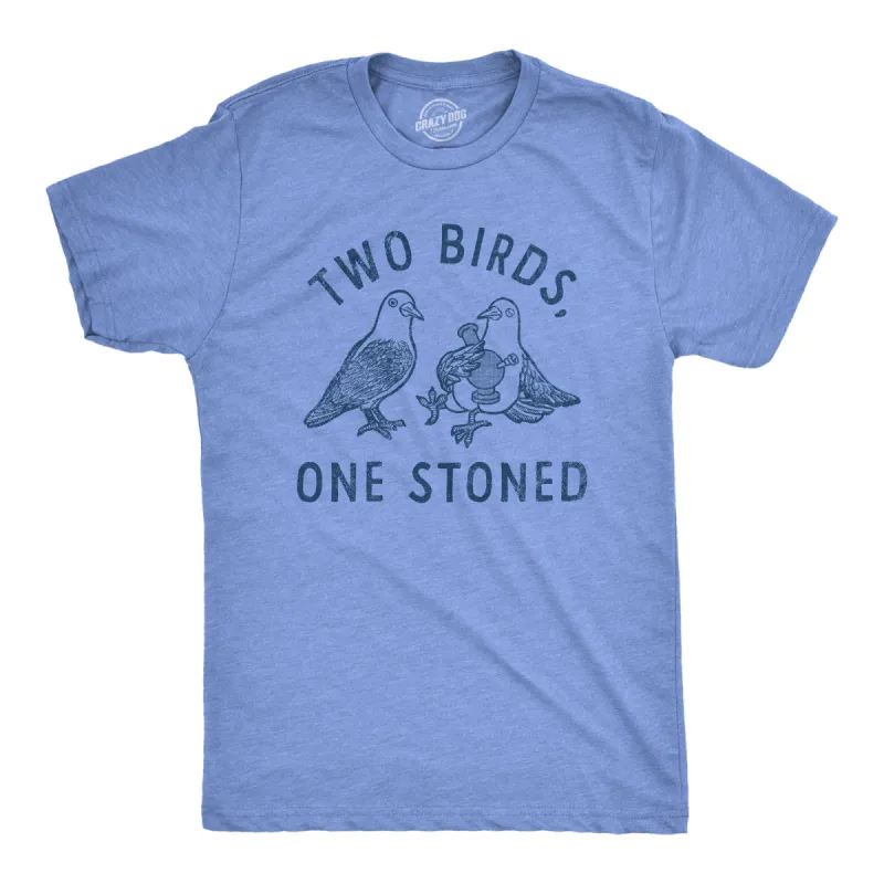 Two Birds One Stoned Men's T Shirt sold by Crazy Dog T-Shirts