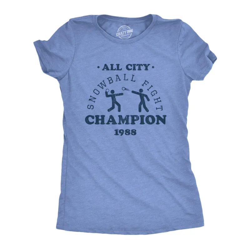 All City Snowball Fight Champion 1988 Women's T Shirt sold by Crazy Dog T-Shirts