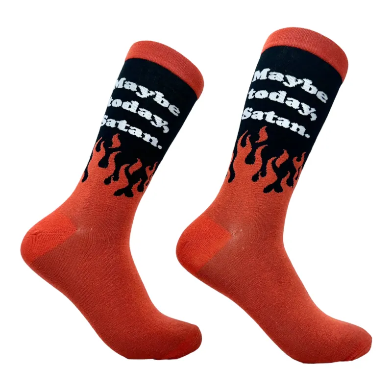Men's Maybe Today Satan Socks sold by Crazy Dog T-Shirts
