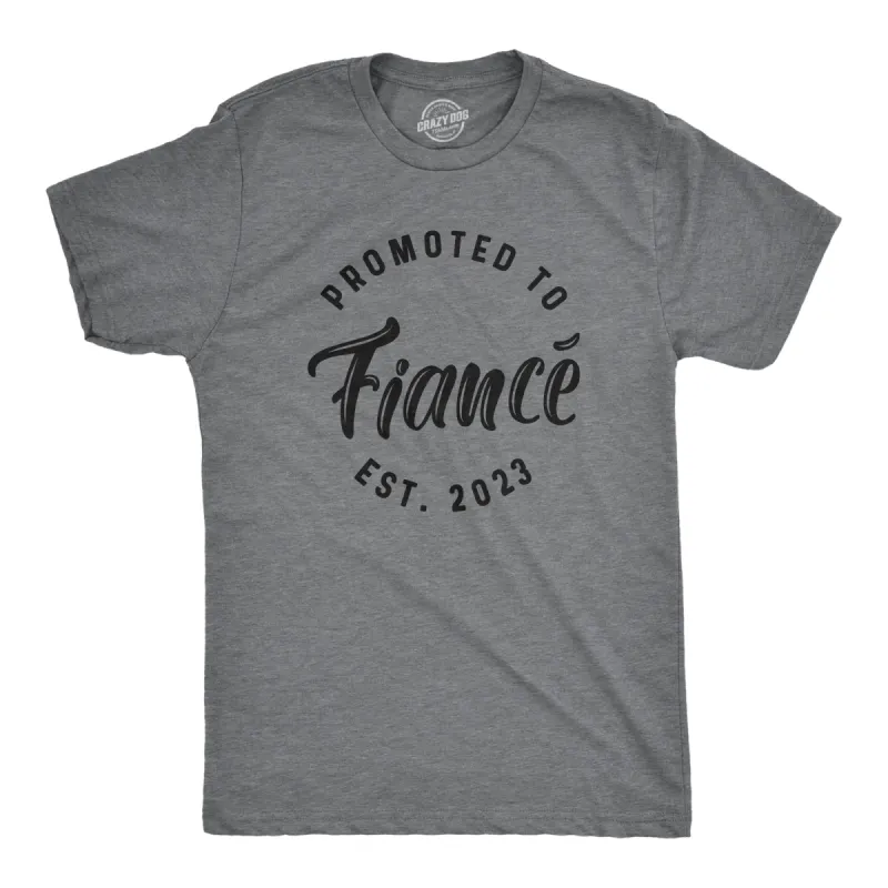 Promoted To Fiance Est. 2023 Men's T Shirt sold by Crazy Dog T-Shirts
