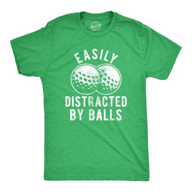 Easily Distracted By Balls Men's T Shirt sold by Crazy Dog T-Shirts