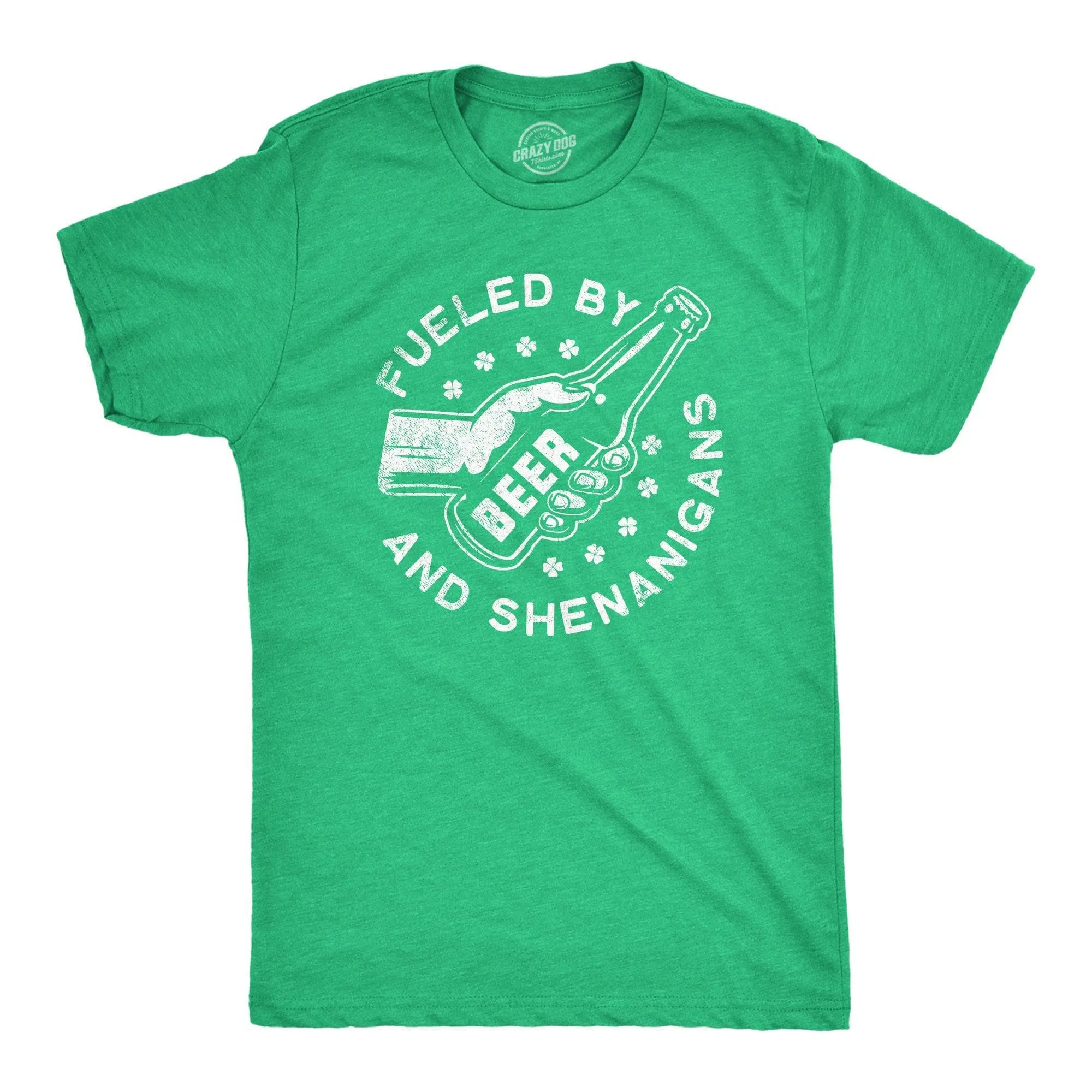 Fueled By Beer And Shenanigans Men's T Shirt sold by Crazy Dog T-Shirts
